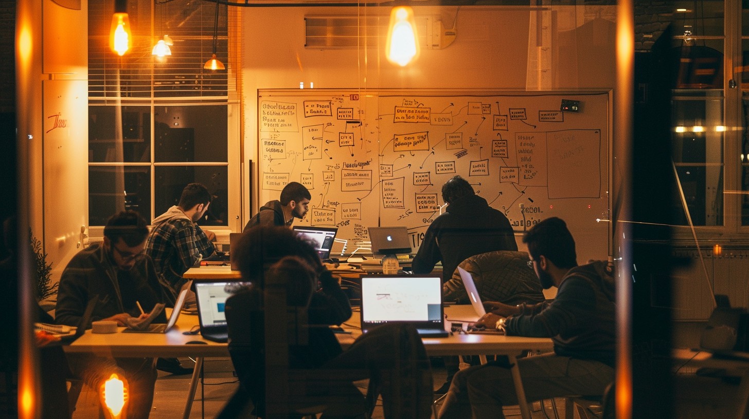 Team working on a system